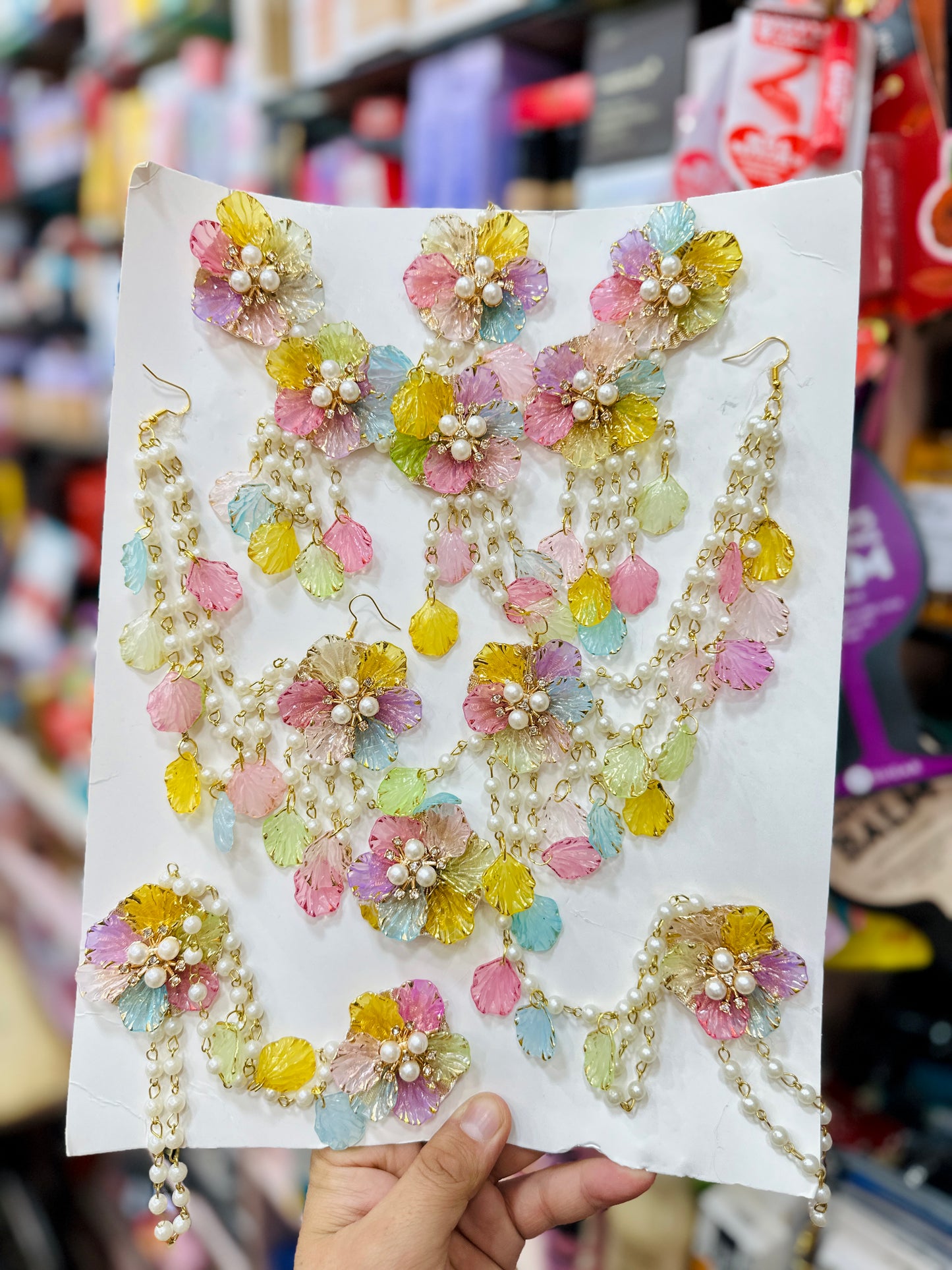 Multi Color Petal Resin Jewellery