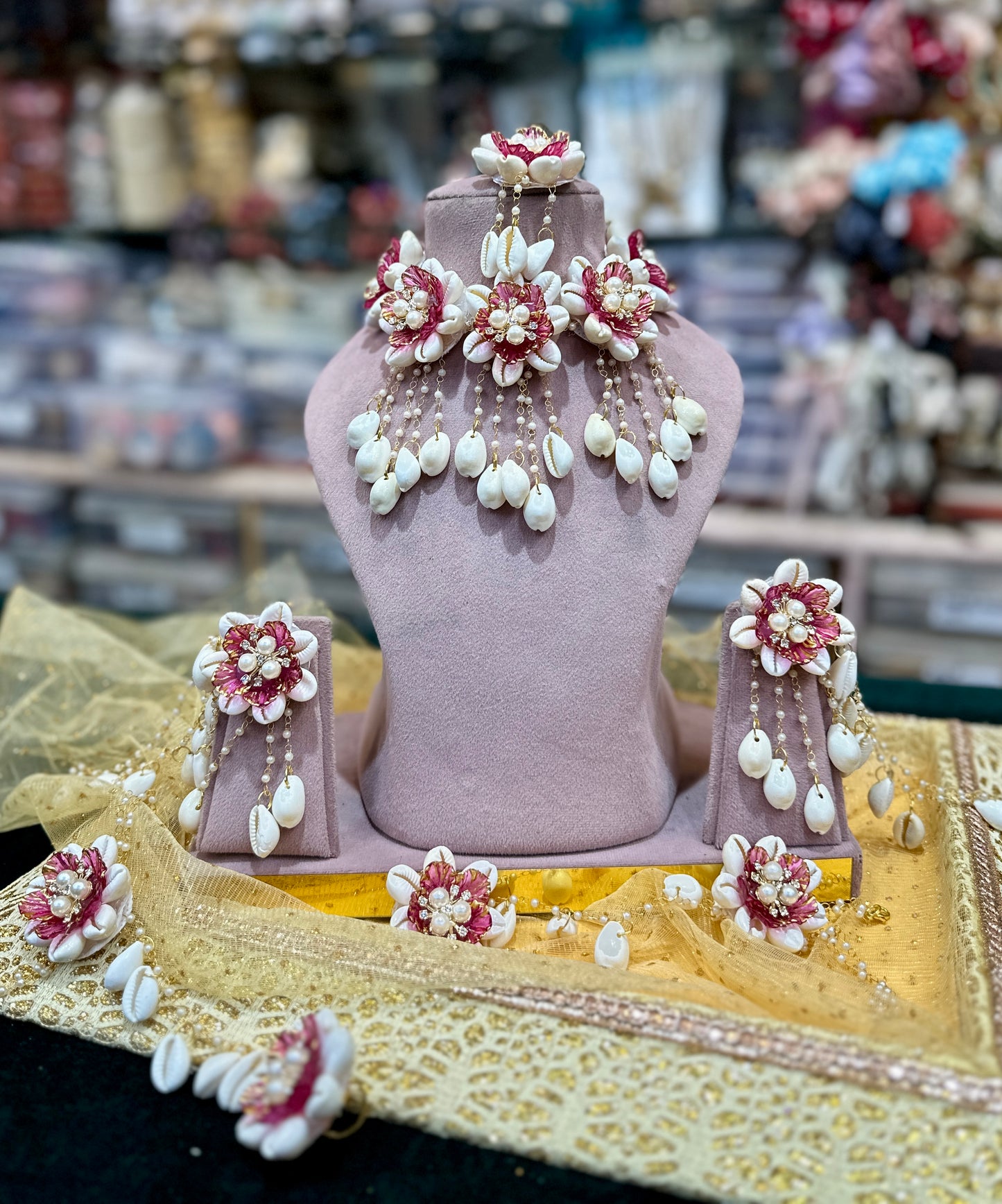 Shells Jewellery Majenta Colour