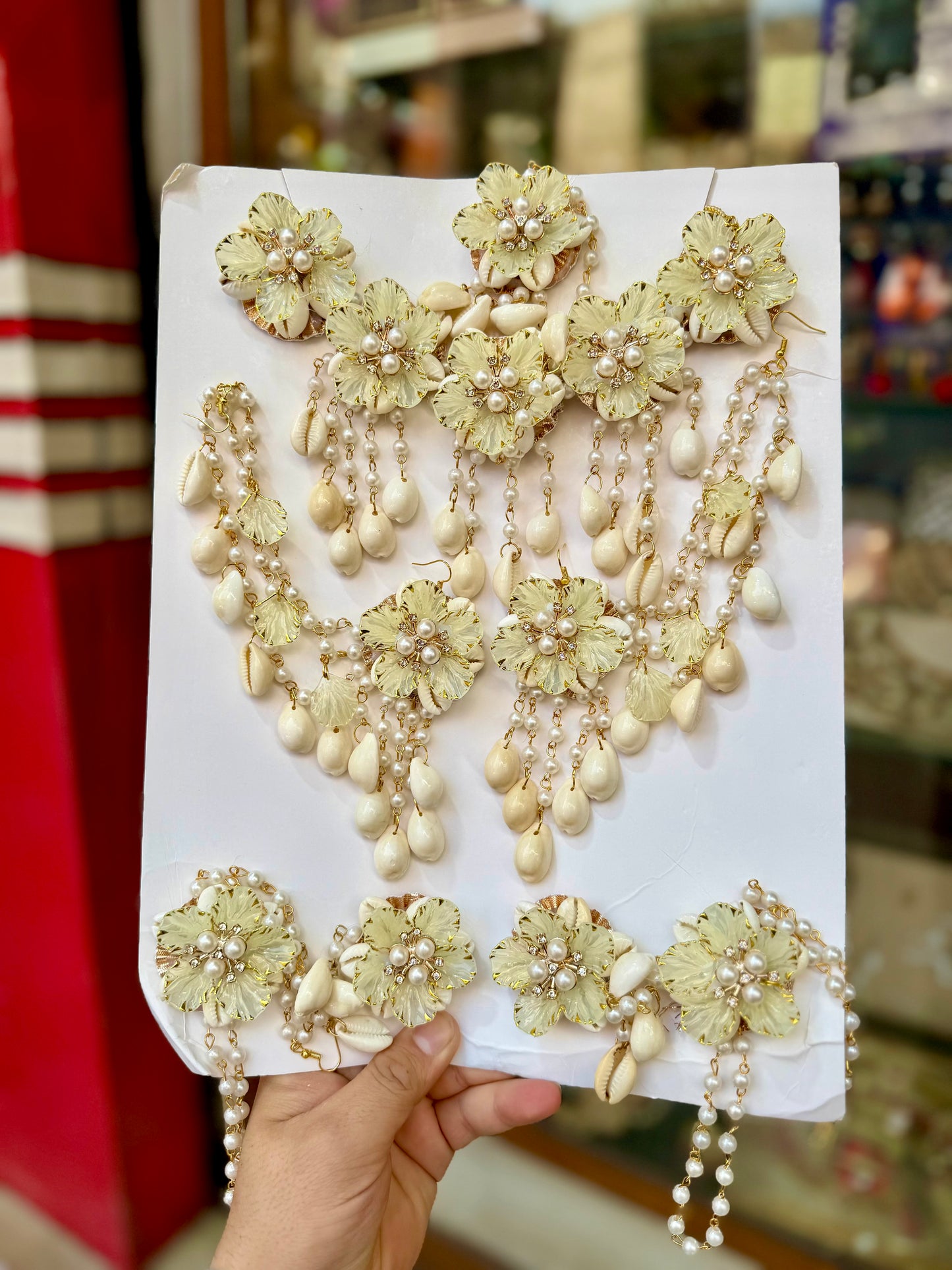 Light Pista Shells Jewellery.
