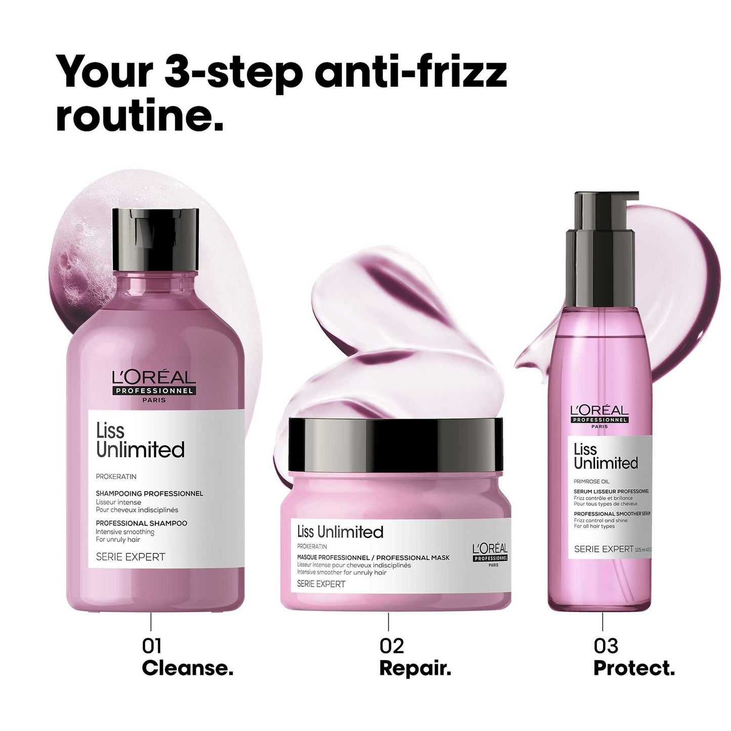 L'Oréal Professionnel Liss Unlimited Leave-In Serum for Frizz Free Hair and Intense Smoothing (125ml)