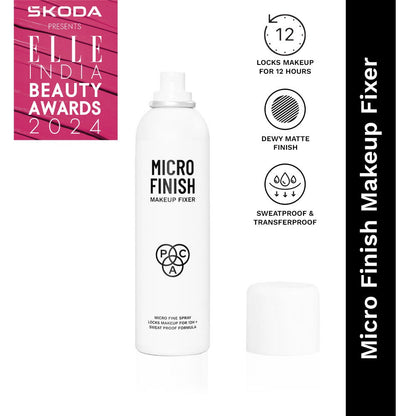PAC Micro Finish Makeup Fixer Spray - Quick Drying Microfine Mist, Longlasting Sweatproof Formula (120ml)