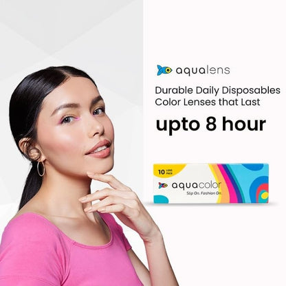 Aquacolor Daily Disposable Colored Lenses with 0 Power. (10 Lens/Box)