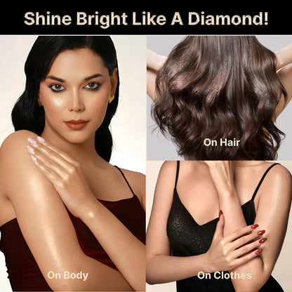 Swiss Beauty Select Born To Dazzle Glitter Spray | Pearlescent Particles | Multidimensional Shine | High-Impact Glow | Lightweight & Blendable | Gentle On The Skin | For Body & Hair | Shade- Hollywood Glam, 5gm