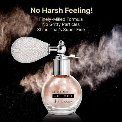 Swiss Beauty Select Born To Dazzle Glitter Spray | Pearlescent Particles | Multidimensional Shine | High-Impact Glow | Lightweight & Blendable | Gentle On The Skin | For Body & Hair | Shade- Hollywood Glam, 5gm