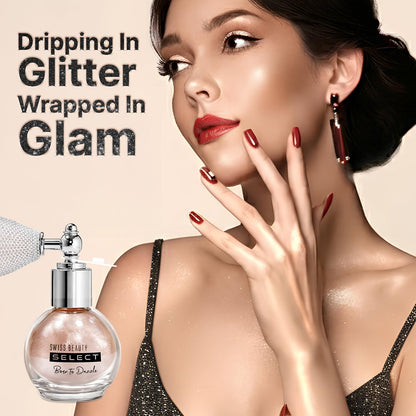 Swiss Beauty Select Born To Dazzle Glitter Spray | Pearlescent Particles | Multidimensional Shine | High-Impact Glow | Lightweight & Blendable | Gentle On The Skin | For Body & Hair | Shade- Hollywood Glam, 5gm
