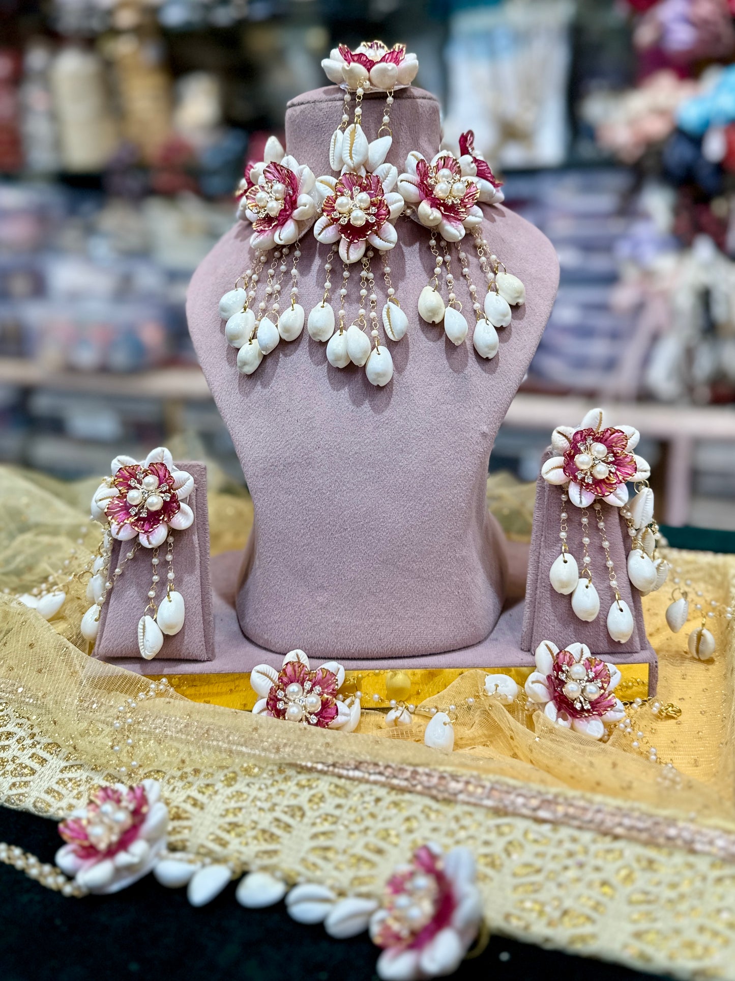 Shells Jewellery Majenta Colour