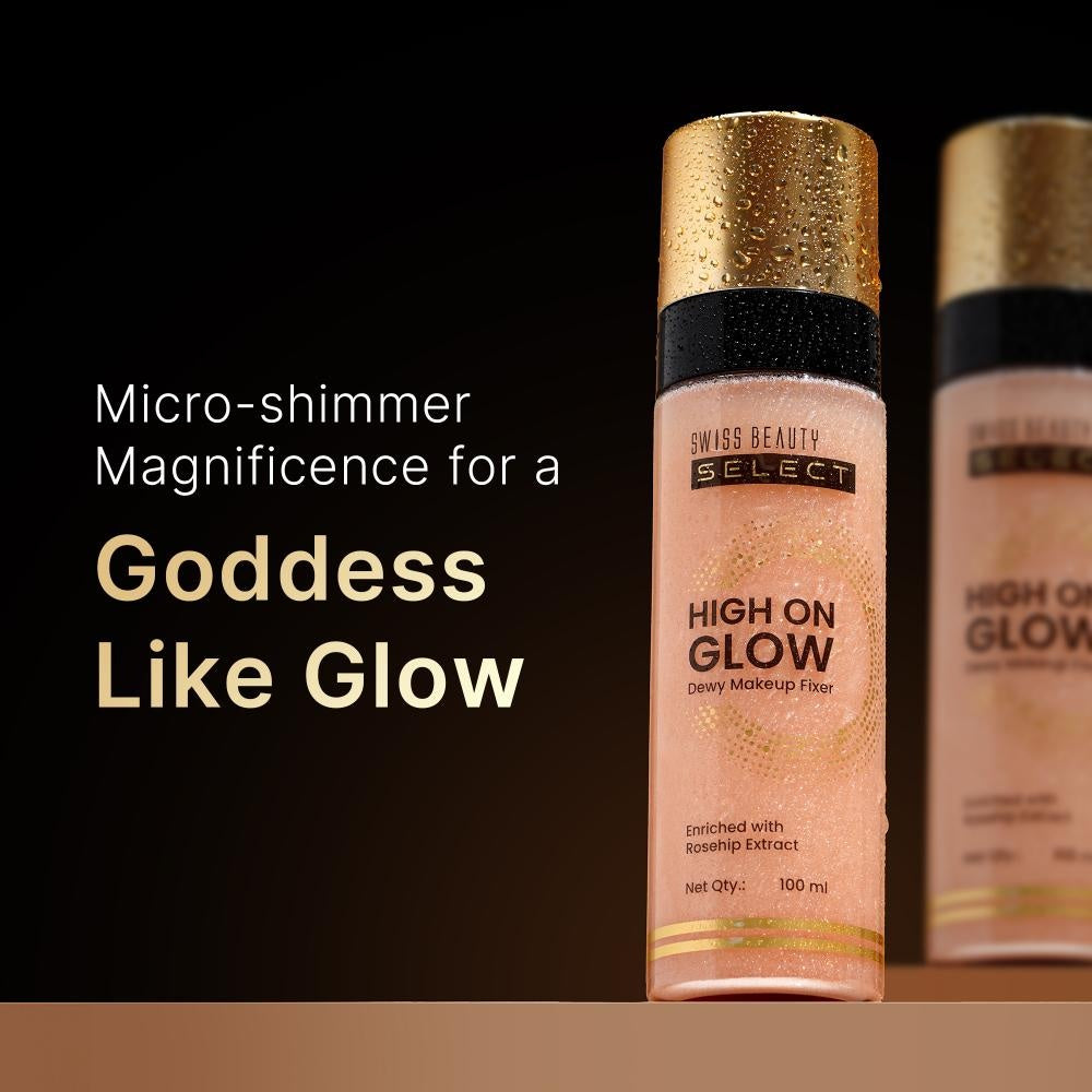 Swiss Beauty Select High on Glow Hydrating Fixer with glass-like glow | Non- Sticky & Quick Drying | 100ml
