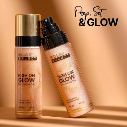 Swiss Beauty Select High on Glow Hydrating Fixer with glass-like glow | Non- Sticky & Quick Drying | 100ml