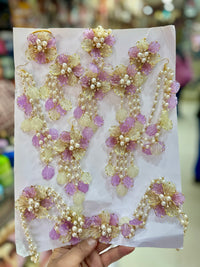 Petal Infused Tint Yellow/Purple Resin Jewellery
