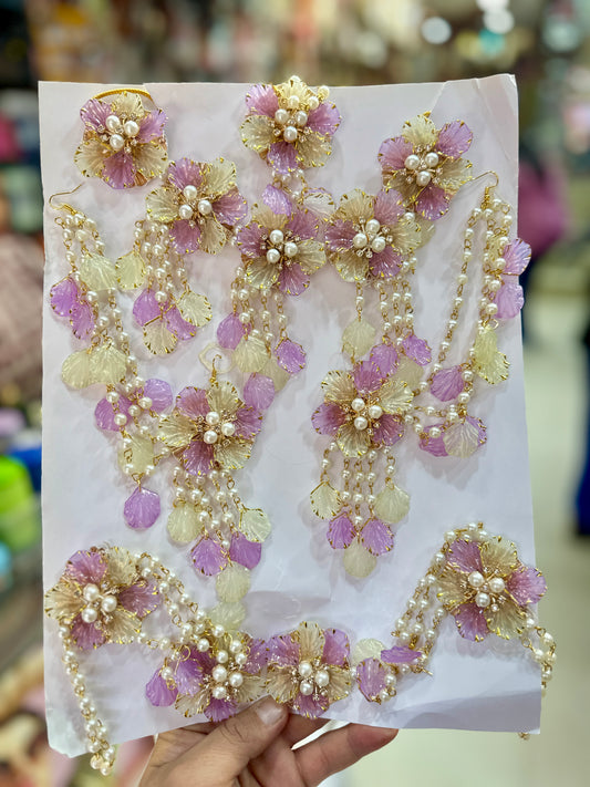 Petal Infused Tint Yellow/Purple Resin Jewellery