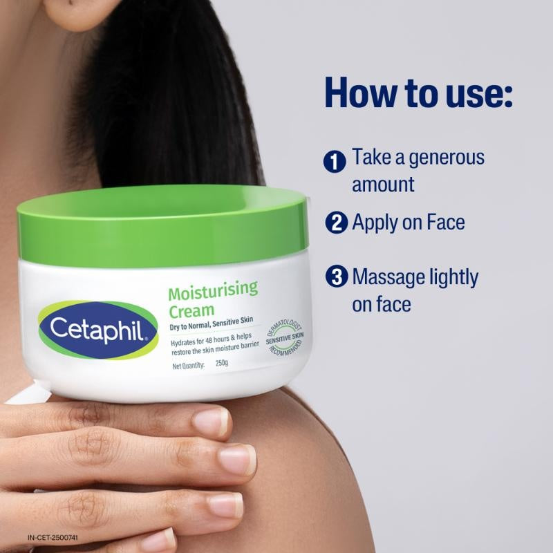 Cetaphil Moisturising Cream for dry to very dry Sensitive skin, Dermatologist Recommended