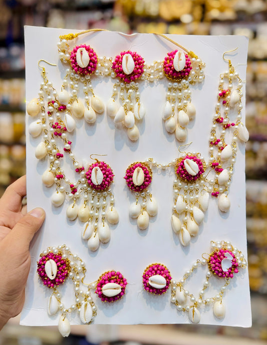 MAGENTA PINK PEARL SHELLS JEWELLERY