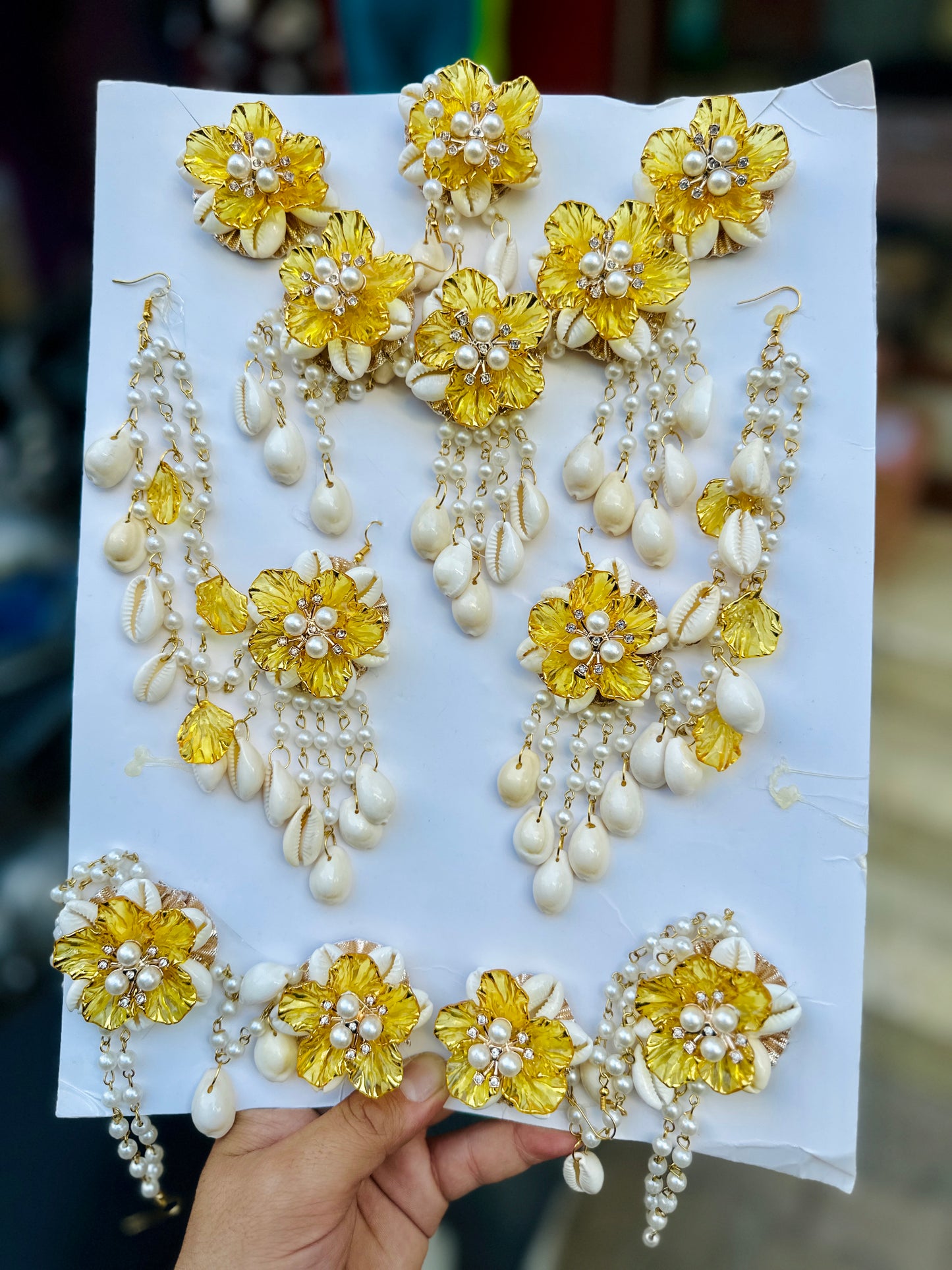 Haldi Shade Shells Jewellery .