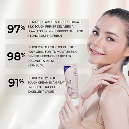 Flicka Silk Touch 3-In-1 Moisturizer Primer And Sun Care Dermatologically Tested And Minimize Pores (60g)