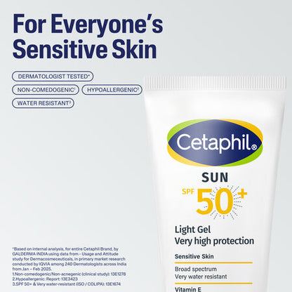 Cetaphil
Sun SPF 50+ Light Gel Very High Protection Mineral Base for All Skin Types, Sensitive Skin
(50ml)